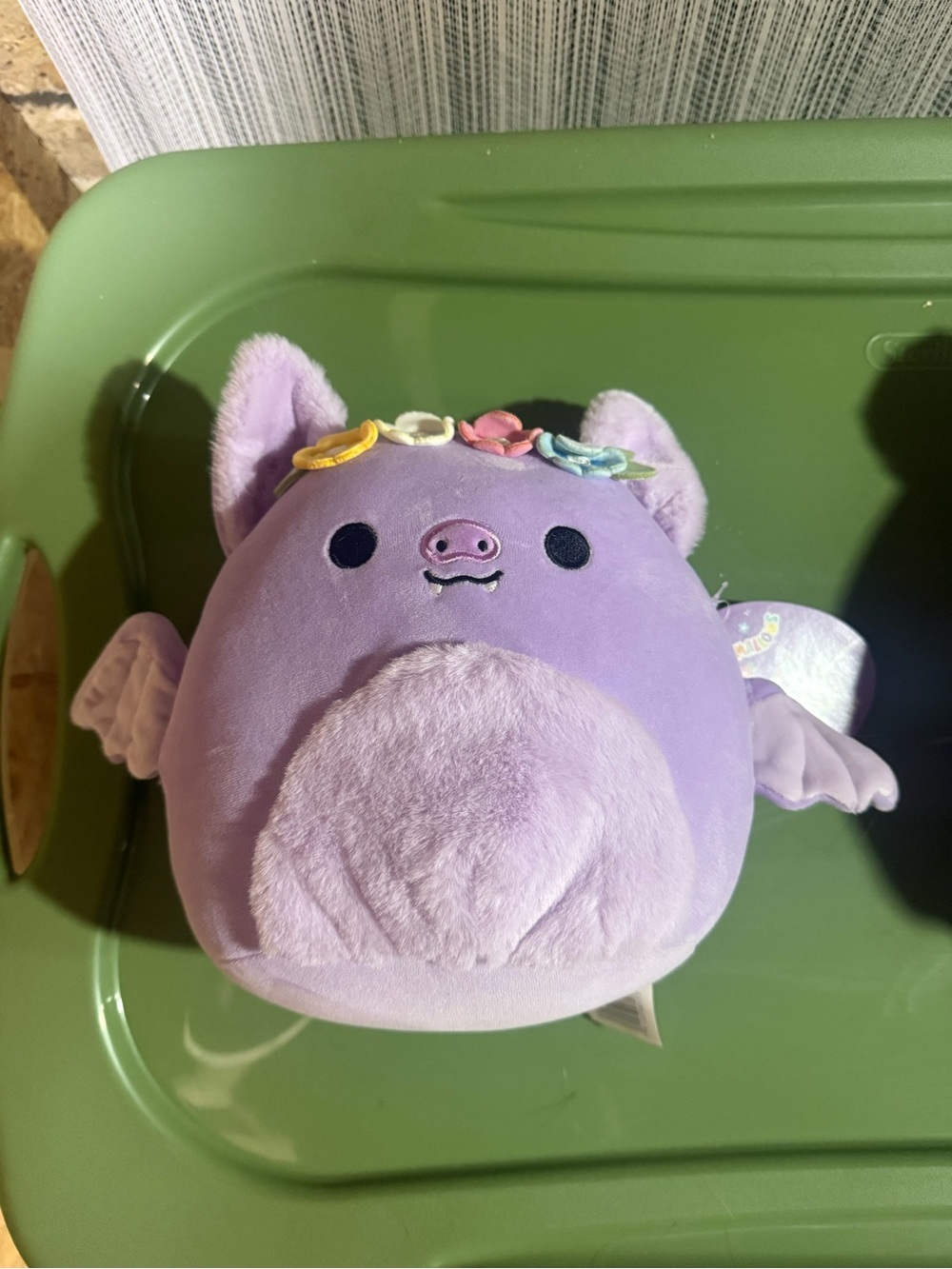 Squishmallows Lavender 8” Bat Plush with Flower Crown